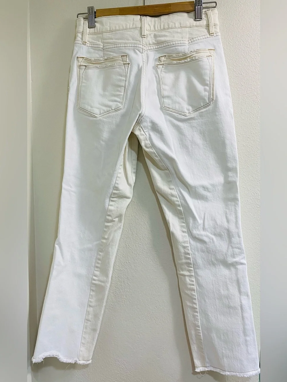 Frame Denim White Straight-Leg Jeans